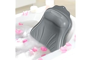 TABKSOLA Cuscino da Vasca in Silicone, Antimuffa, Inodore, Facile da Pulire,Morbido e Confortevole Cuscino di Lusso, Adatto a Tutte le Vasche da Bagno. (Grigio scuro)