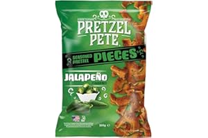 Pretzel Pete Jalepeno Pretzel Pieces - Delicious Pretzel Pastry - Salty Nibbling Fun - (8 x 160 g) (160 g (Pack of 8), Jalapeno)