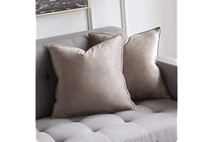 MIULEE 2er Set Samt Kissenbezug Flansch Kissenhülle Dekorative Sofakissen Dekokissen Umwickelte Kante Kissenbezüge Zierkissenbezug für Sofa Wohnzimmer Schlafzimmer 40x40 cm Heart Wood