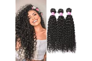 RICHAIR Extensiones Brasileñas de Pelo Natural Brasileño, Mechas Pelo rizado brasileño, 3 rizos de 24 pulgadas extensión 150g