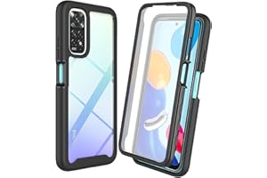 ILING Funda para Xiaomi Redmi Note 11S 4G/Redmi Note 11 4G, 360° Protección Transparente Antigolpes Ultradelgado Carcasa, Rugerizada Estuche con Protector de Pantalla Incorporado(Negro)
