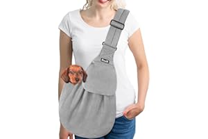 SlowTon Transportín para Perros, Correa Ajustable del Hombro para Perros Pequeños, Bolsa De Transporte para Perros, Porta Mascotas con Bolsillo Frontal con Cremallera, Cinturón De Seguridad