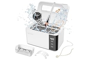 BUBBACARE Ultraschallreinigungsgerät für Brillen, 50W 600ML Ultraschallreiniger mit 5 Modi Einstellungen 43KHz, Haushalt Professionell Ultrasonic Cleaner für Brillen Uhren Zahnersatz Rasierapparate Reinigen