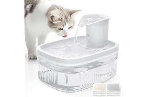 CAWJUG Cat Water Fountain for Drinking Wireless 2.5L, Battery Operated Cat Drinking Fountain with Motion Sensor, Automatic Cats Fountain Water Bowl for Pets Indoor & Outdoor Drinking