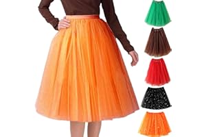 KOG Tüllrock Damen Petticoat Unterrock Rock Karneval Kostüm Damen 50er Vintage Ballett Tanzrock Tanzkleid Ballkleid Kurz Retro Tütü Rock Röcke Kleid Petticoat