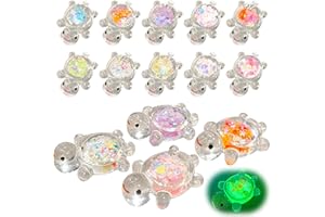 shirylzee 20Pcs Mini Turtles, Luminous Resin Animals with Sparkle Flakes, Mini Transparent Animal Figurines for Fairy Gardens, Aquariums & DIY Crafts,Miniature Landscape Home Decoration