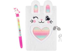 FENYW Diario Segreto Bambina, A5 Diario in Peluche con Lucchetto, Diario Segreto Unicorno Peluche, diario segreto bambino Regalo per Natale compleanno