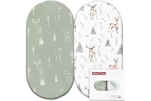 GLLQUEN BABY Bettlaken Spannbettlaken für Babybett 2 Pack,Matratzenschoner für Laufgitter, Oeko-tex100 Moseskorb Stubenwagen Baby Spannbetttuch Bezug, Kinderwagen Matratzenbezug für Neugeborenes