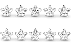 XIHIRCD 10 Sets Silver Wedding Veil Weights, Magnetic Pearls Double Sided Pearl Magnets Artificial Pearls Magnetic Button Strong Hijab Magnets for Wedding Dress Clothes (Star)