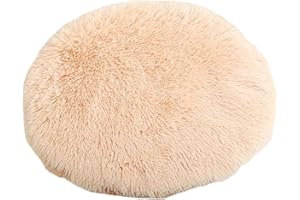 RICHRAIN Katzenkissen Rund,Plüschkissen für Katzen und Hunde, rund, warme Matte, weich und bequem, für Wohnzimmer (Aprikose, 40cm)