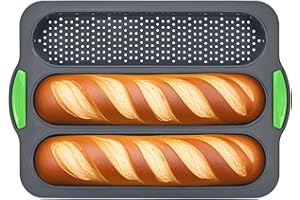 YVCVQKUC Teglia in silicone per baguette, stampi da cucina, stampo plumcake silicone, teglie in silicone per pane, stampi antiaderenti, adatti per cuocere hot dog e baguette