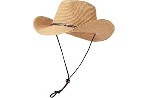 Willheoy Cappello da Cowboy Unisex in Paglia da Uomo Cappello Estivo Donna Cappello da Sole Paglia Panama