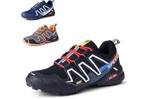 WYUKN Chaussures de Cyclisme VTT, Chaussures de Moto pour Hommes, Tissu Oxford, Chaussures de vélo imperméables, Baskets de randonnée en Plein air, Hiver,blackcolor-41EU