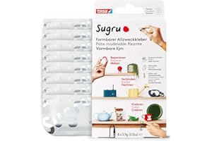 tesa® Sugru uniwersalny klej formowalny – wszechstronna silikonowa guma do napraw, klejenia i mocowania bez wiercenia – ośmiopak, 8 x 3,5 g, kolor: biały
