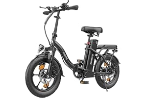 ‎ESKUTE ESKUTE D100 E-Bike Klapprad 16 x 2,5 Zoll, Elektrofahrrad für Herren Damen, Fatbike mit Abnehmbarem 36V 13Ah Akku, Lange Reichweite bis 100 km, Faltbares Pedelec für Erwachsene