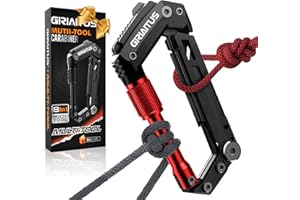 GIRIAITUS Locking Carabiner Clip 8 and 1 Multi Tool Heavy Duty Keychain Cool Pocket Gadgets Gifts for Men Cool Pocket Gadgets Outdoor Hiking Camping Accessories