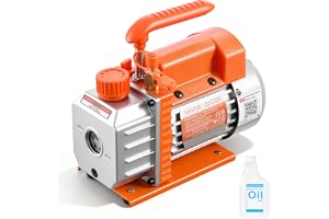 VEVOR Vakuumpump, 3,5 CFM 1/4 HP, HVAC enstegs roterande lamppump för R134a R22 R410a system, 4-polig motor, för billuftkonditioneringsunderhåll hartsavgasning, olja ingår