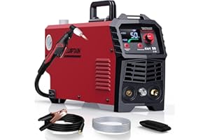 ARCCAPTAIN Plasmaschneider: [Große LED-Anzeige] 50 Ampere Plasmaschneider mit IGBT Max. Schneiden 20 mm mit Postflow und 2T/4T