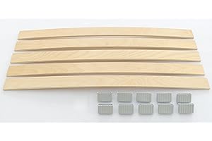 JUSNOVA BOSSASHOP.de Set: Federholzleisten (8x50mm) + Befestigungs Kappen zur Selbstmontage für Futon, Bett oder Caravan | Stärke/Höhe 8mm x Breite 50mm (10 Kappen + 5 Leisten (Länge 905mm))