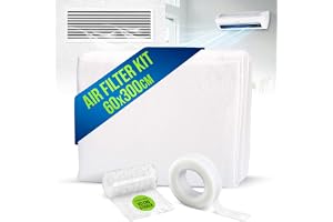 NEOBLOOM AC Filter Electrostatic Air Filter Sheet for Healthy Anti Allergy Anti Dust Airflow for Split AC & Central Air Conditioner Vent Air Filter for Clean Air Replacement 60X300CM + Adhesive Tape
