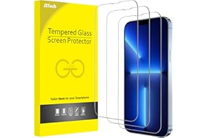 JETech Pełny Pokrycie Ochraniacz Ekranu dla iPhone 13 Pro Max 6,7 Cala, Screen Protector 9H Szkło Hartowane Film Folia, Przyjazny dla Przypadku, HD Przezroczyste, 3 Sztuki