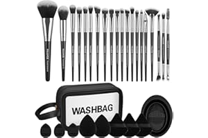 ‎MAANGE Pinselset Makeup, MAANGE 30 Stück komplettes Make up Pinsel set 5 Produkte enthalten für Puder Foundation Lidschatten Concealer Eyeshadow, Schwarz Schminkpinsel Set