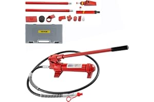 FlowerW Hydraulic Jack 6 Ton Portable Hydraulic Auto Body Dent Frame Repair Kit Porta Pack Jack with 1.2M Oil Tube