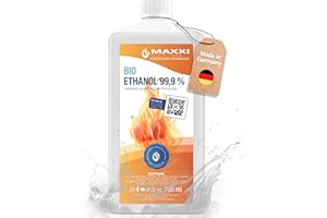 Maxxi Clean | 750 ML de bioéthanol pour cheminées de Table | Fabriqué en Allemagne | Inodore et sans suie pour Les cheminées à éthanol intérieures et extérieures