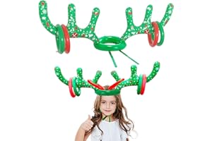 Darryy Corna Cervo Gonfiabile Set, Gonfiabile Lancio Anelli Gioco, Anelli Gonfiabili, Giocattolo per Bambini, Giochi di Natale, Giochi per Feste di Compleanno Bambini