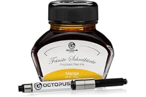 Octopus Fluids Mango - tinta para escribir con convertidor incluido, tinta para pluma estilográfica, 30 ml Naranja