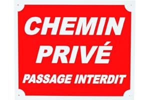 Januel - Panneau Chemin Privé Passage Interdit - Panneau Signalétique - 30x25cm - Rouge & Blanc - Akylux Souple 4mm Taille Unique