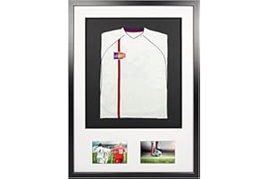 Vivarti DIY bebé 3D montado + Doble Apertura Camiseta Deportiva Marco de Pantalla 50x 70cm - Marco Negro, Montaje Blanco, Tarjeta de Respaldo Negro