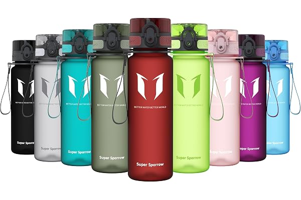 Super Sparrow Bouteille d'eau - Gourde - 350ml/500ml/750ml/1000ml - sans BPA - Convient pour Le Sport, la randonnée, l'école, Le Bureau, en Plein air