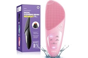 COSLUS Spazzola Pulizia Viso Silicone, IPX7 Impermeabile Ricaricabile Pulizia Viso, 4 Modalità di Pulizia con Protezione per Gli Occhi, Vibrante Spazzola Viso per Pulizia, Esfoliazione, Massaggio