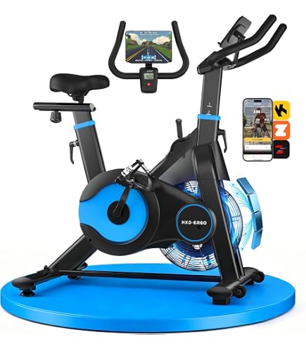 Wenoker Heimtrainer Fahrrad mit Magnetischem Widerstand, Indoor Heimtrainer Fitness Fahrrad für Zuhause Fitnessbikes mit LCD Display, Tablet Halter, Sitz für Heimtraining Max. 150 kg Belastbar Sport & Freizeit