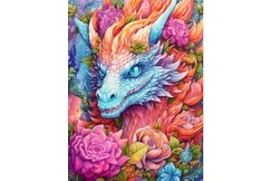 Wenfdrtr Dragon Diamond Painting for Adults-Dragon Diamond Art for Adults,DIY Gem Art Kits for Adults Dragon,5D Dragon Gem Painting with Round Diamond Perfect for Home Wall Decor(12x16 inch)