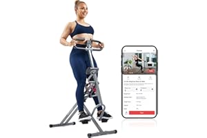 Sunny Health & Fitness Row-N-Ride PRO, Macchina per Squat Combo a Corpo Intero con Fascia di Resistenza Opzionale, Attrezzo per Addominali per Allenamento a Casa, Con SunnyFit APP Opzionale