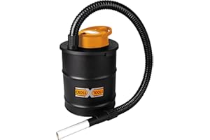 CROSS TOOLS Aschesauger - Kaminsauger (100 cm Saugschlauch Metall/PVC, 150 mbar Saugleistung, 600 W, 12l Behälter, Auch für Holz- Pelletöfen und Grills, inkl. waschbarer HEPA Filter) CAS 600 CN, 68523