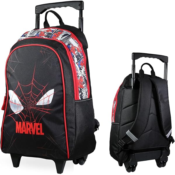 Safta SPIDERMAN ATTACK - Sac à dos pour enfant avec chariot 705, idéal pour enfants de différents âges, confortable et polyvalent, qualité et résistance, 27 x 10 x 33 cm, Noir, M, Décontracté Safta SPIDERMAN ATTACK - Sac à dos pour enfant avec chariot 705, idéal pour enfants de différents âges, confortable et polyvalent, qualité et résistance, 27 x 10 x 33 cm, Noir, M, Décontracté