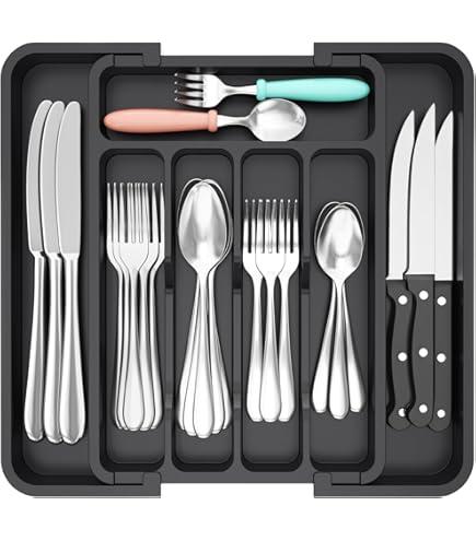 Organizzatore Cassetti Cucina Espandibile 33-57cm - Portaposate Senza BPA - Foto 12