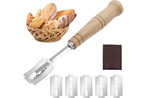 DOMI PRO Lame Boulanger et 5 Acier Inoxydable Lames pour DIY Graver des Motifs de Pain Baguette Pâte Cuisson Cuisine