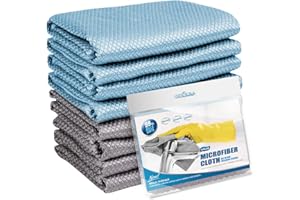 ‎AIRLAB Airlab 8X Mikrofasertücher Putztücher, Nano Streifenfrei Fenstertuch Geschirrtücher, Fishscale Reinigungstücher für Auto, Fenster, Brille, Küche, Glas, Spiegel, Wasserhahn und Bad, 40x30 cm