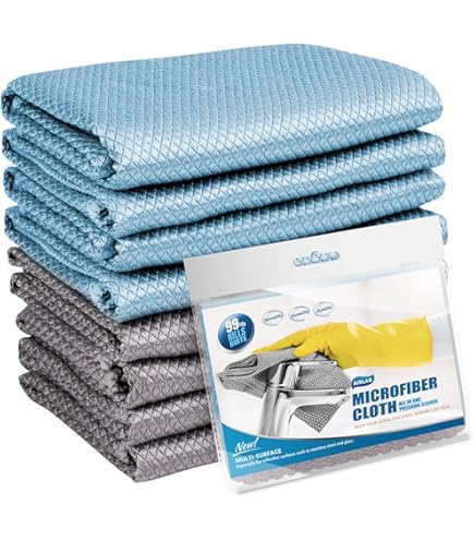 Kavalier Proclean Miracle Wipe - Set 5 Panni In Microfibra Blu 41x41 Cm - 350 Gsm Per Pulizia Professionale Di Casa E Auto