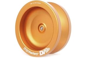 YOYO FACTORY YoyoFactory DV888 Metal Responsive Yo-Yo With Ball Bearing & Extra String - GOLD (beginner friendly, modern spinning yoyo, high speed steel bearing, spare string and tips included, full aluminum body)