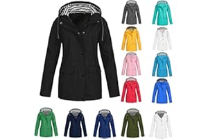 HAOLEI VêTements ImperméAbles Femme Veste Coupe-Vent Avec Poches Et Doublure ZippéE Manteau Coupe-Vent De Couleur Unie ImperméAbles Pour Femmes Veste De Pluie Pour Femme Vestes De ExtéRieur Blazer