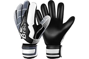 Brace Master Gants de Gardien de But avec Une Excellente Protection des Doigts et des Poignées, Gant de Gardien de Football de 3 + 3MM pour Homme et Femme