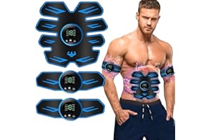 WARDBES Elettrostimolatore per Addominali,Elettrostimolatore Muscolare,EMS Stimolatore,USB Addominale Tonificante Cintura, Cintura Addominale per Muscoli Addominali snelli e tonici,Addome/Braccio/Gamba