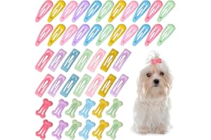 GLOBLELAND 3 Styles 20pcs/style Dog Hair Clips Bone Shaped Snap Pet Hair Non-slip Barrettes Assorted Colors Mini Snap Hair Clips Dog Hair Accessories for Dog Cat Puppy Pet