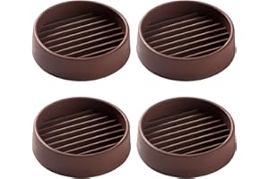 VooGenzek 4 Pièces 5.1cm Patin Rond Antidérapant en Caoutchouc, Bed Sofa Wheel Anti-Slip Pad, Pied en Caoutchouc Pad, pour Lit Armoire Canapé Chaise Table, Marron