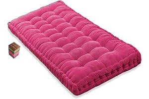 ILIEMAO Matelas de Sol capitonné ou Coussin pour Banc de Jardin 1/2/3 Places, Banquette et Chaise Longue Palette, 170 cm, 180 cm, Coussin pour Banc 150 cm Exterieur Interieur sur Mesure(Rose Red 1d,60x30 cm 2